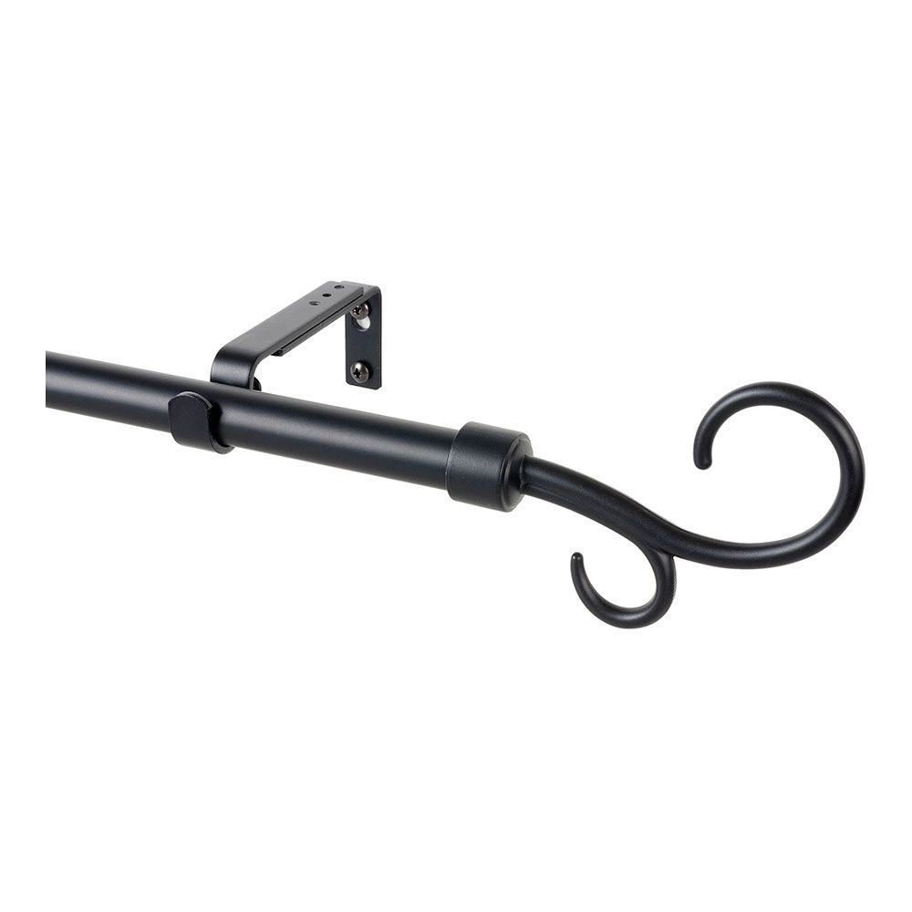 KIT BARRA CORTINA BÁCULO NEGRO EXTENSIBLE DE 110 - 200 cm gallery 2