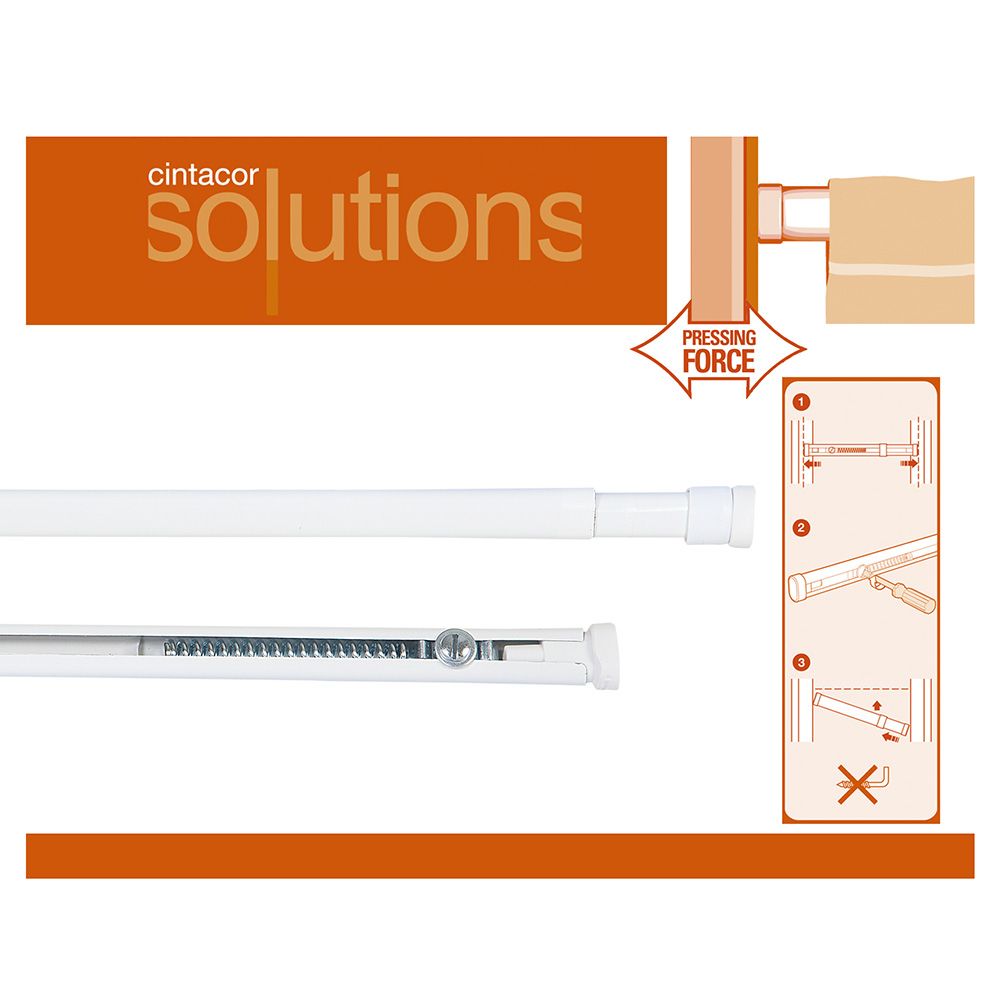 PORTAVISILLO EXTENSIBLE A PRESIÓN MODELO OVAL FORCE BLANCO, 40 - 60 cm gallery 0