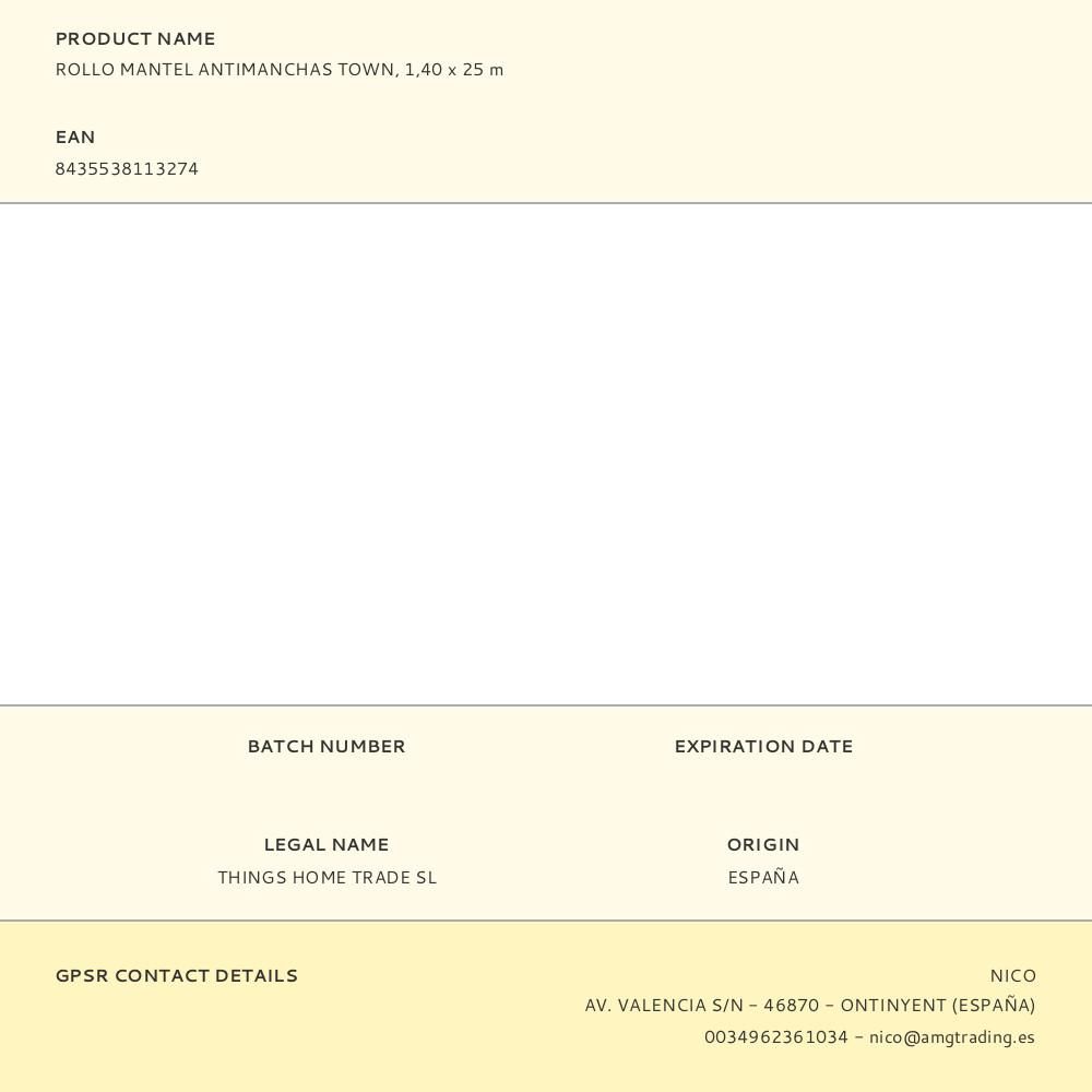 ROLLO MANTEL ANTIMANCHAS TOWN 1,40 x 25 m gallery 1