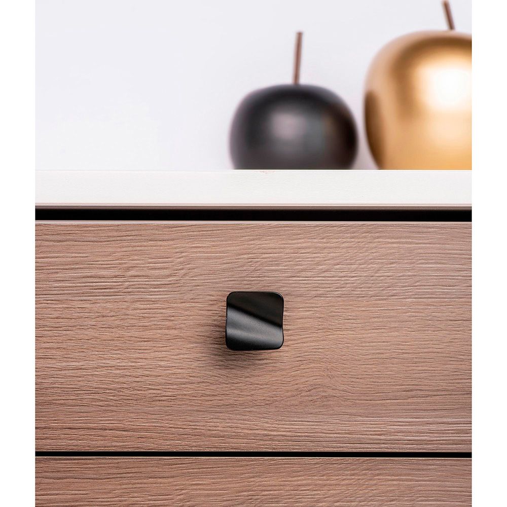 BLISTER CON 4 POMOS METÁLICOS PARA MUEBLE, CON ACABADO NEGRO MATE MOD. 749 32x31mm REI gallery 1