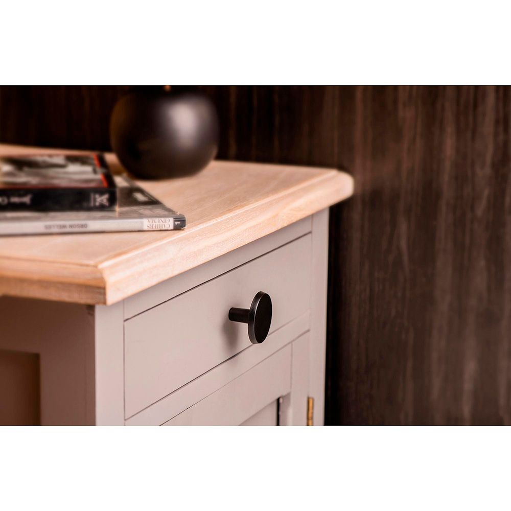 BLISTER CON 2 POMOS REDONDOS PARA MUEBLE FABRICADO EN ZAMAK ACABADO NEGRO MATE MOD. 774 Ø35mm REI gallery 1