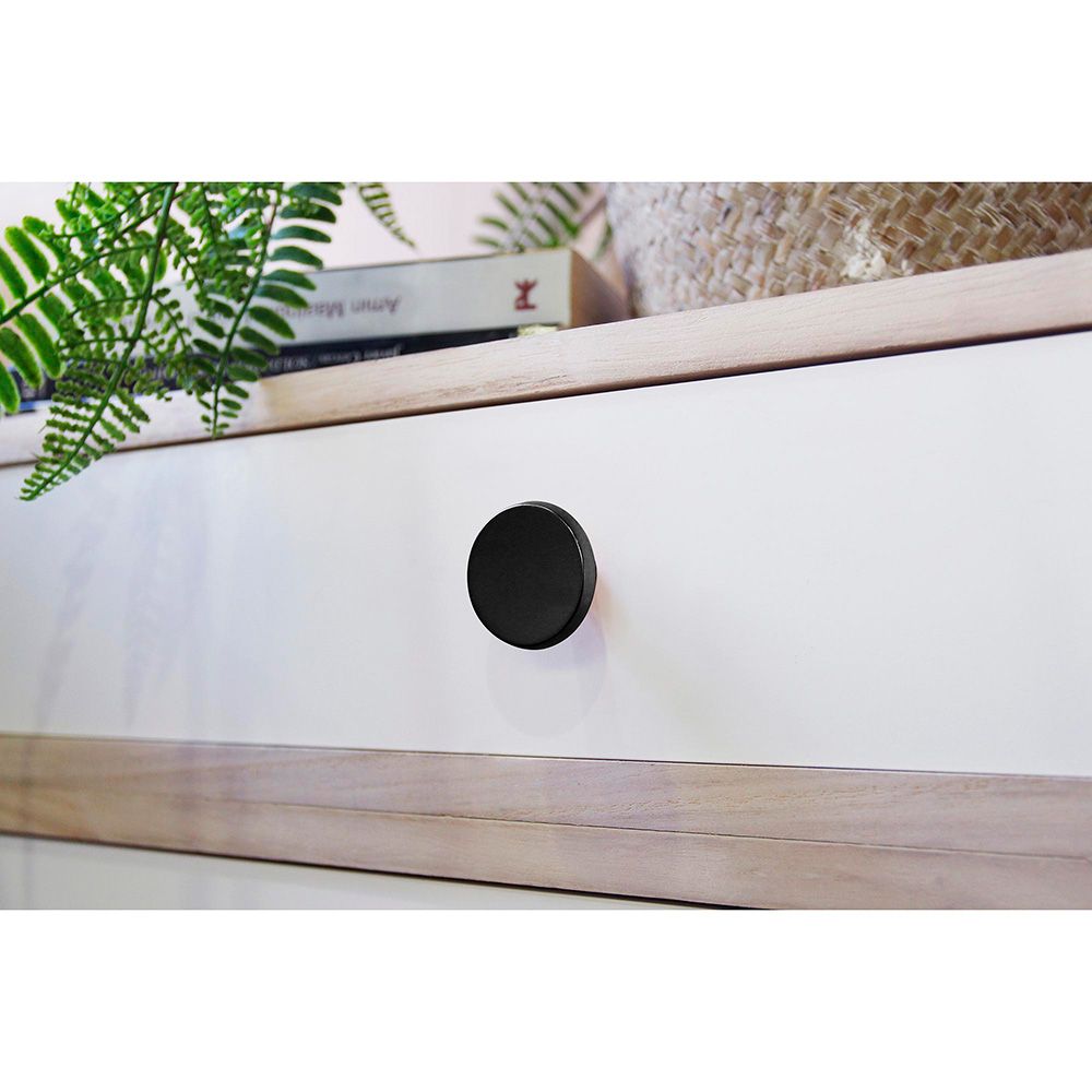 BLISTER CON 2 POMOS REDONDOS PARA MUEBLE FABRICADO EN ZAMAK ACABADO NEGRO MATE MOD. 774 Ø35mm REI gallery 2