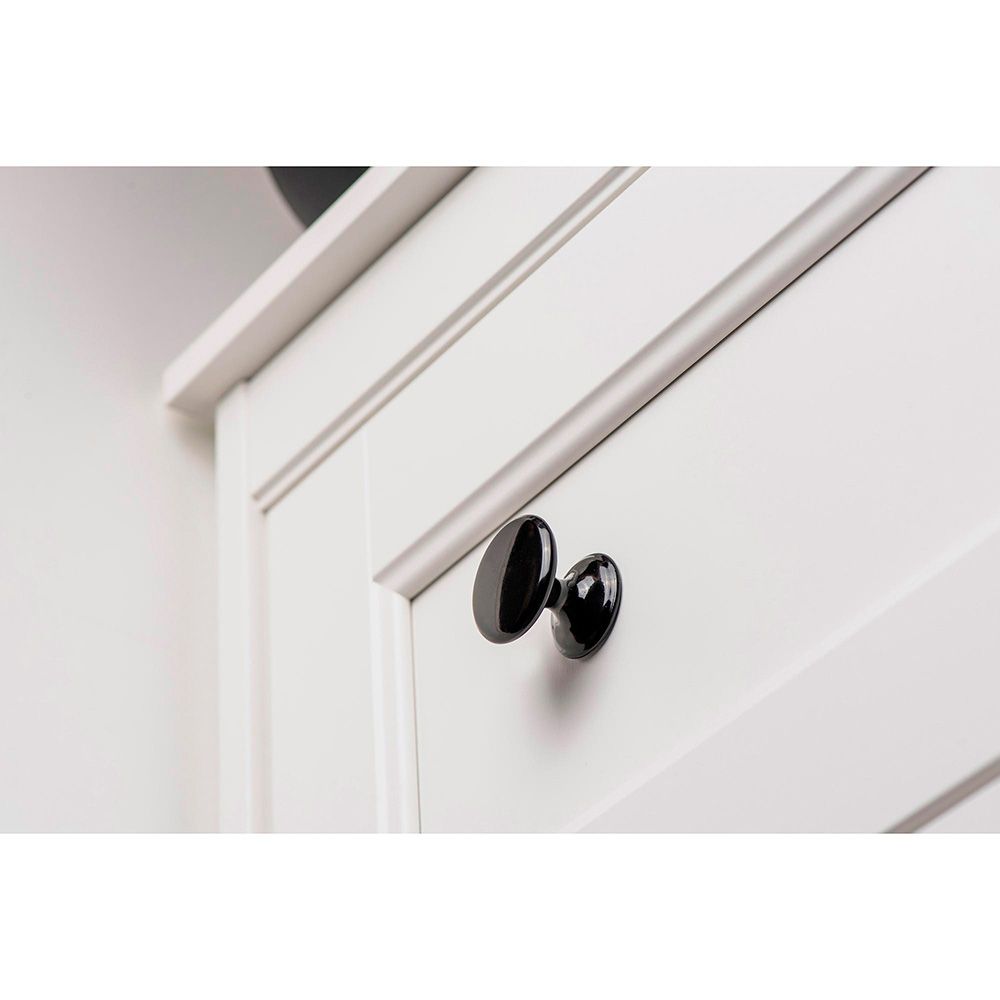 BLISTER CON 4 POMOS REDONDOS PARA MUEBLE FABRICADO EN ZAMAK ACABADO NEGRO MOD. 756 Ø33mm REI gallery 2