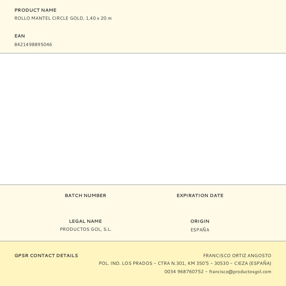 ROLLO MANTEL CIRCLE GOLD 1,40 x 20 m gallery 0