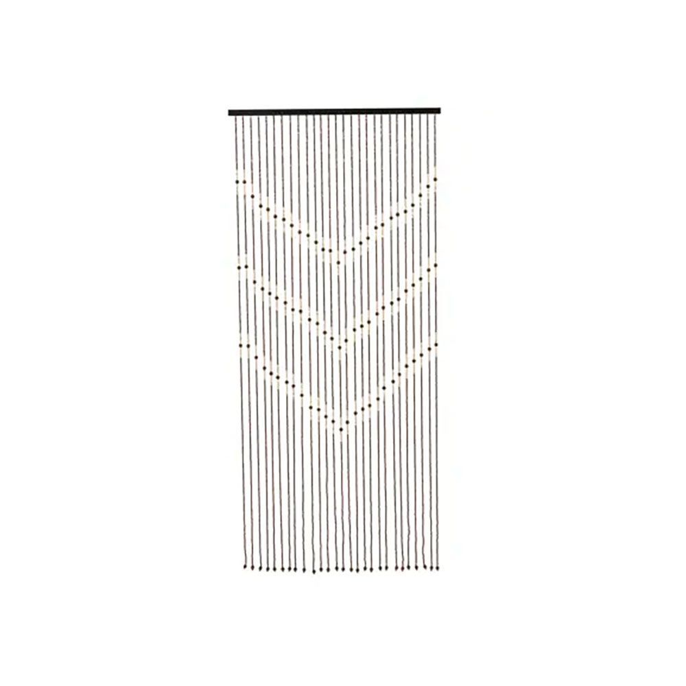 CORTINA PARA PUERTA DE BAMBÚ A RAYAS Y BARRA DE BAMBÚ 90 x 200 cm