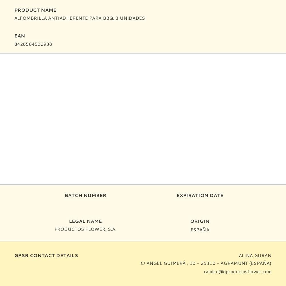 ALFOMBRILLA ANTIADHERENTE PARA BBQ, 3 UNIDADES gallery 2