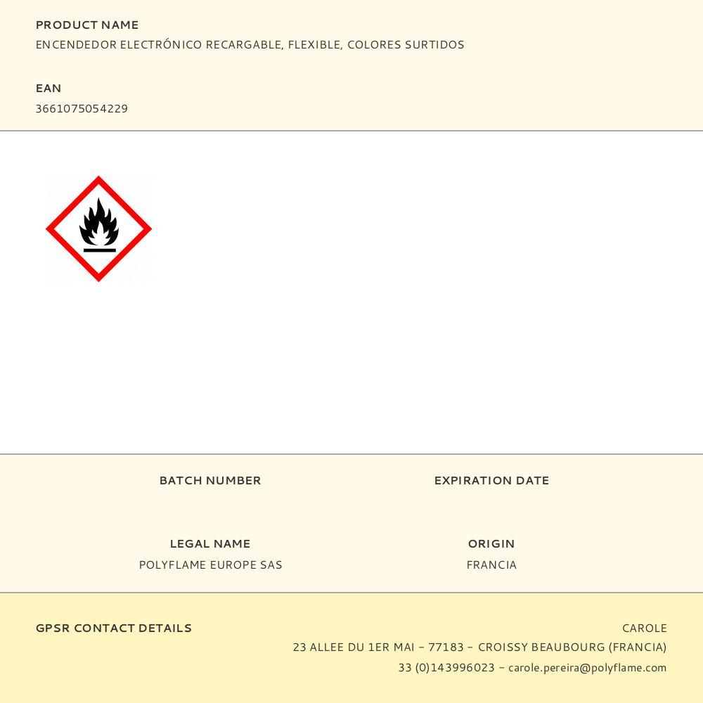 ENCENDEDOR ELECTRÓNICO RECARGABLE, FLEXIBLE, COLORES SURTIDOS gallery 2