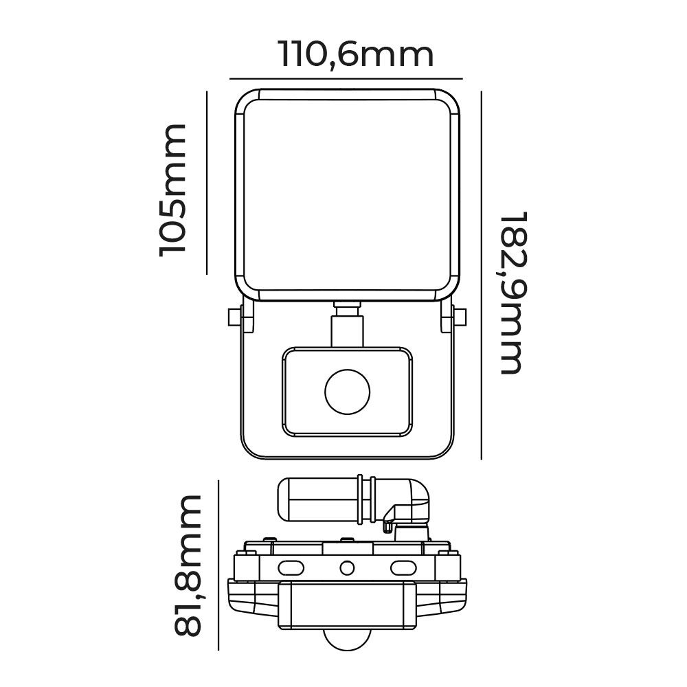 FOCO PROYECTOR LED FRAMELESS CON SENSOR 20 W 1560 lm 6000 K LUZ FRIA 11 x 10,5 cm gallery 3