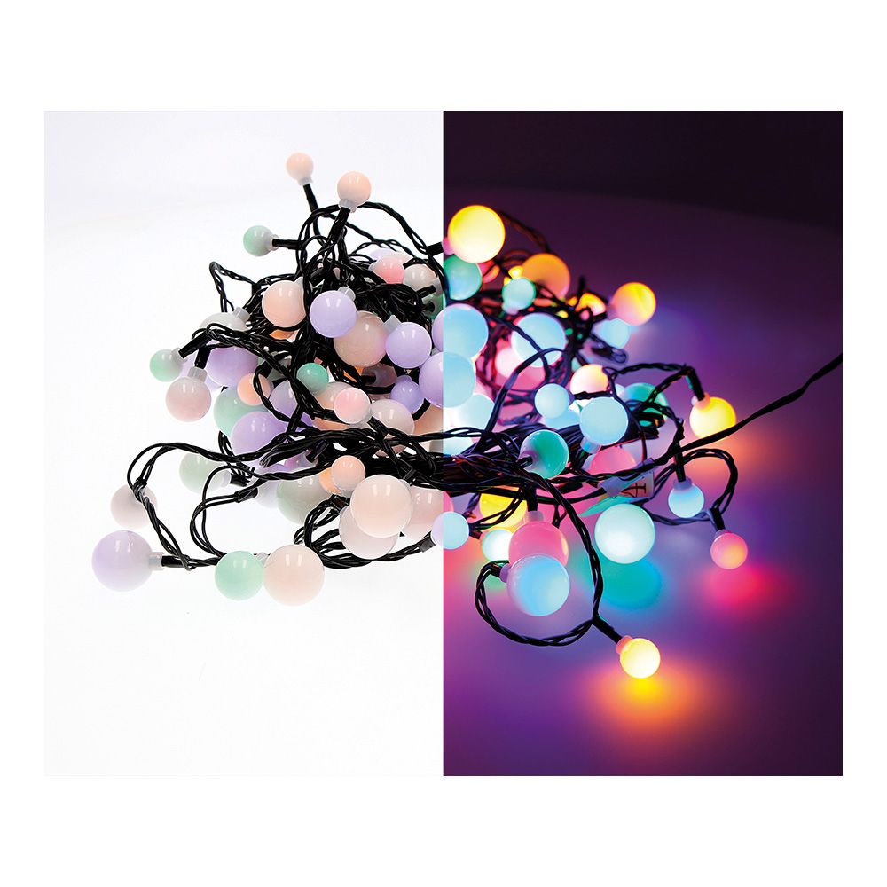 GUIRNALDA "CHERRY" 120 LEDS DE TRES MEDIDAS, MULTICOLOR, EXTERIOR, 9 m gallery 0