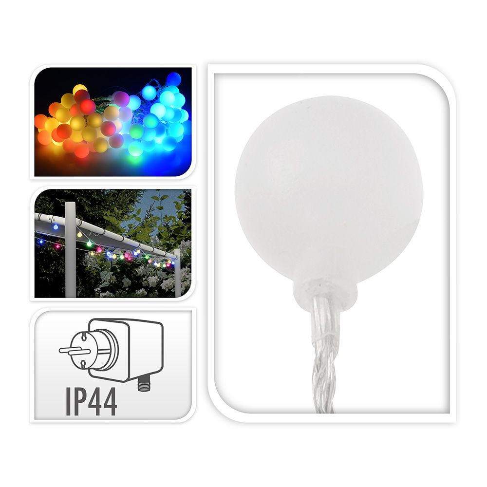 GUIRNALDA 80 LEDS, MULTICOLOR COLORES VIVOS, EXTERIOR, 16 m gallery 0