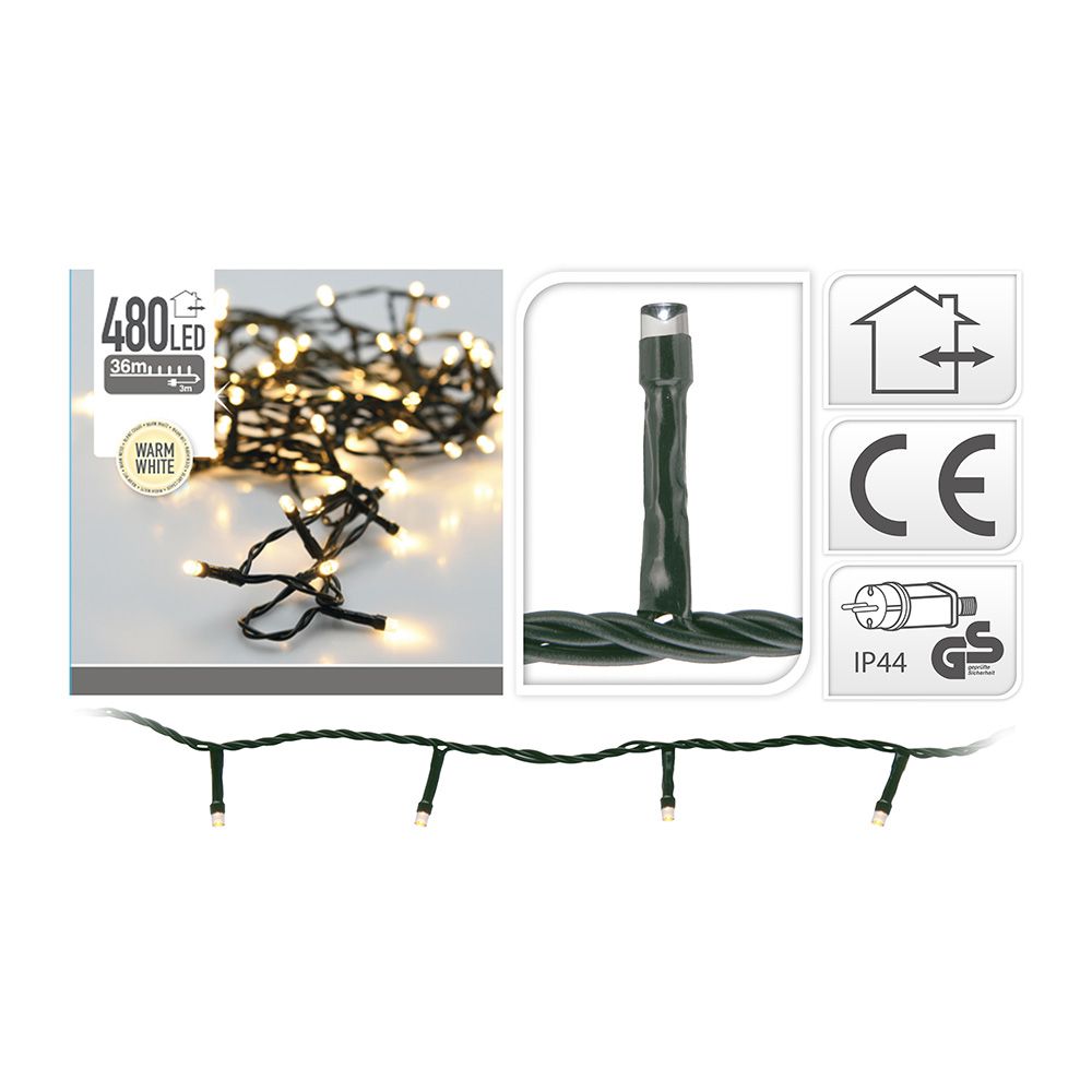 GUIRNALDA FIJA 480 LEDS LUZ CÁLIDA, EXTERIOR, 36 m gallery 0