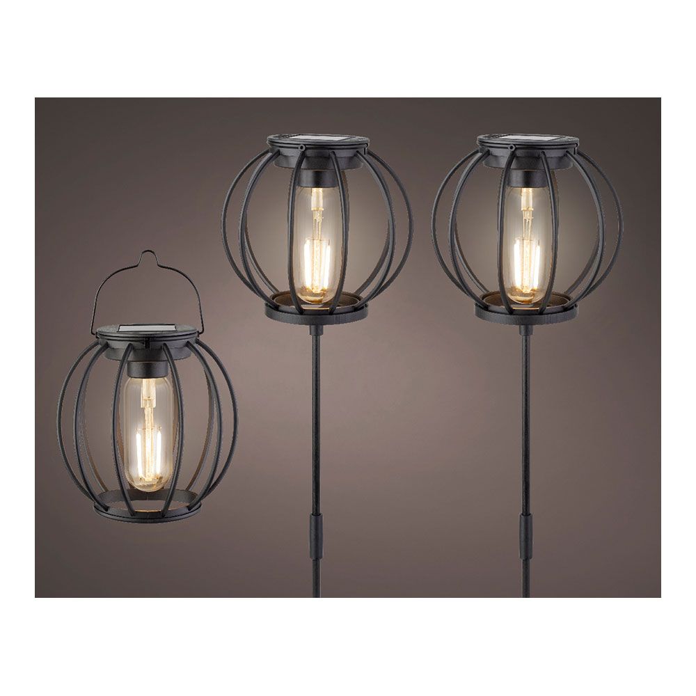 LUCES SOLARES DE JARDÍN 3 lm Ø13 x 43 cm, 3 unidades gallery 1