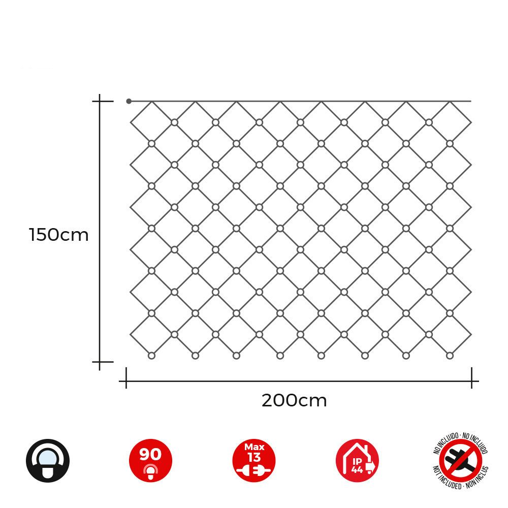 CORTINA RED EASY-CONNECT 2x1,5m 90 LEDS BLANCO FRIO 30V (INTERIOR-EXTERIOR) TOTAL 1,62W gallery 0