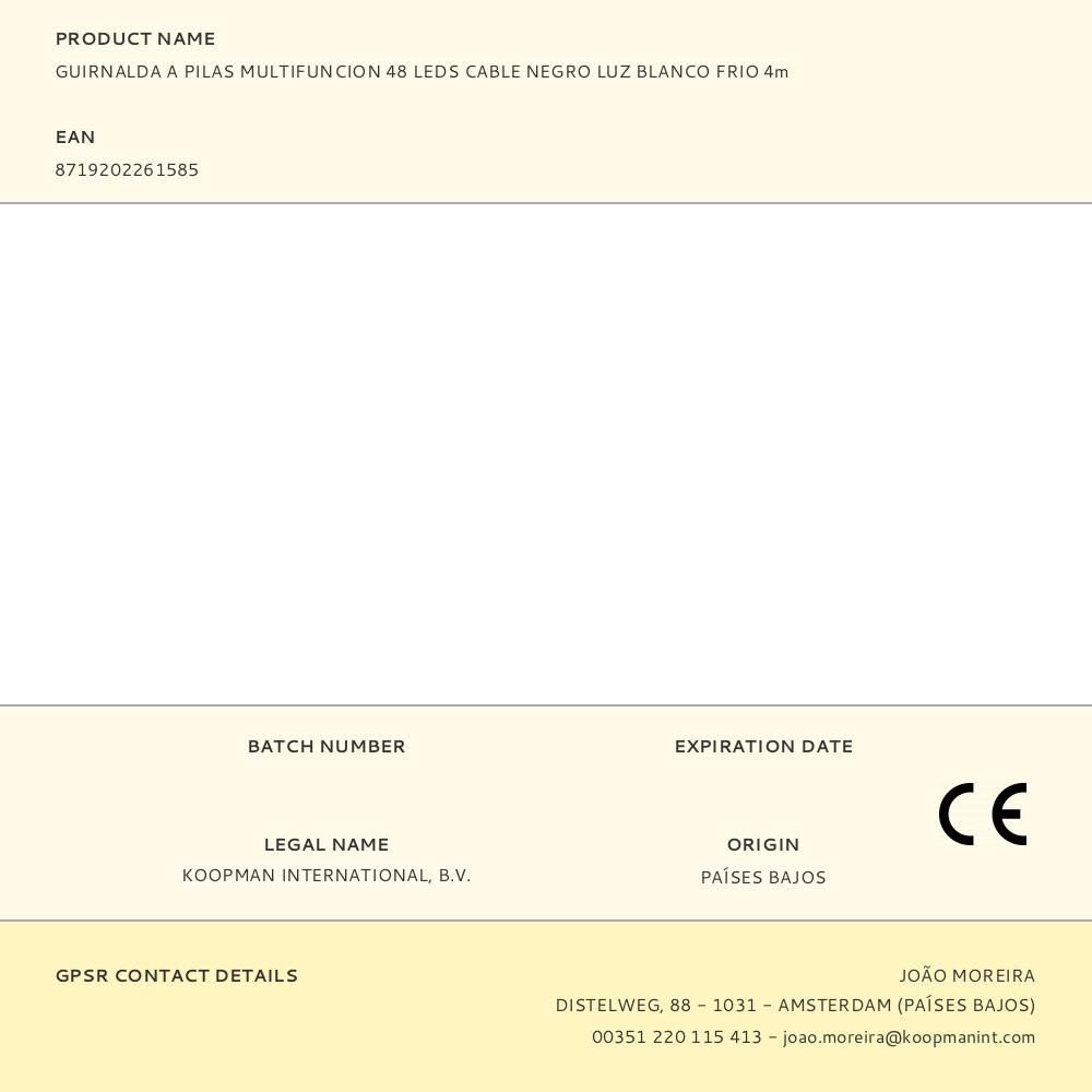 GUIRNALDA A PILAS MULTIFUNCION 48 LEDS CABLE NEGRO LUZ BLANCO FRIO 4 m gallery 1