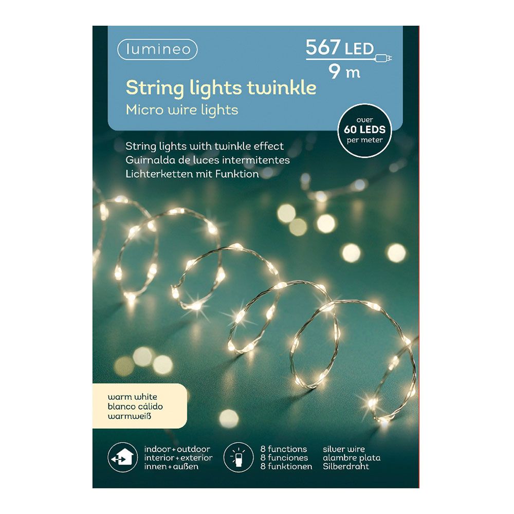 GUIRNALDA MICRO LED, 567 LEDS, MULTIFUNCIÓN, LUZ CÁLIDA, EXTERIOR, 9 m gallery 0