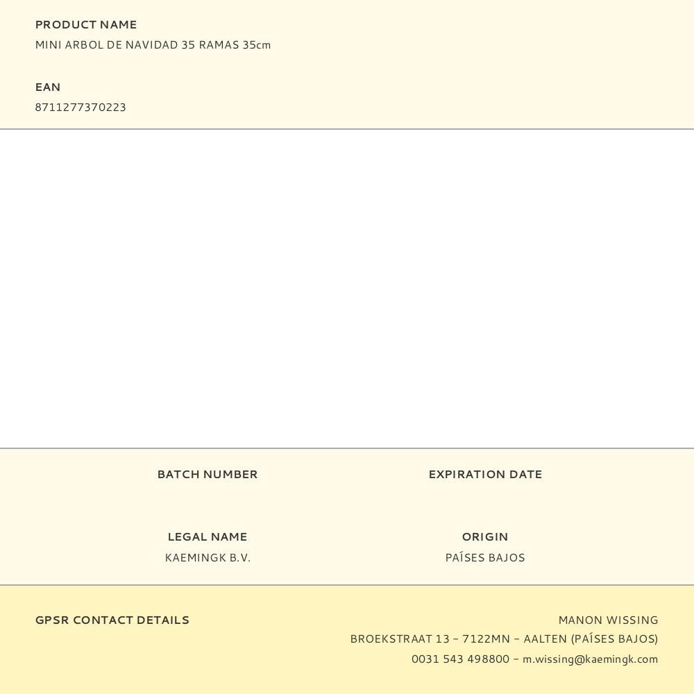 MINI ÁRBOL DE NAVIDAD 35 RAMAS 35 cm gallery 0