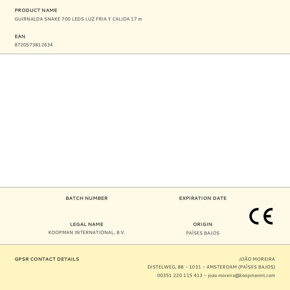 GUIRNALDA SNAKE 700 LEDS LUZ FRIA Y CALIDA 17 m gallery 0