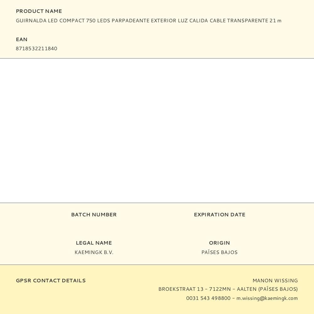 GUIRNALDA 750 LED COMPACT, MULTIFUNCIÓN, LUZ CÁLIDA, EXTERIOR, 16 m gallery 0