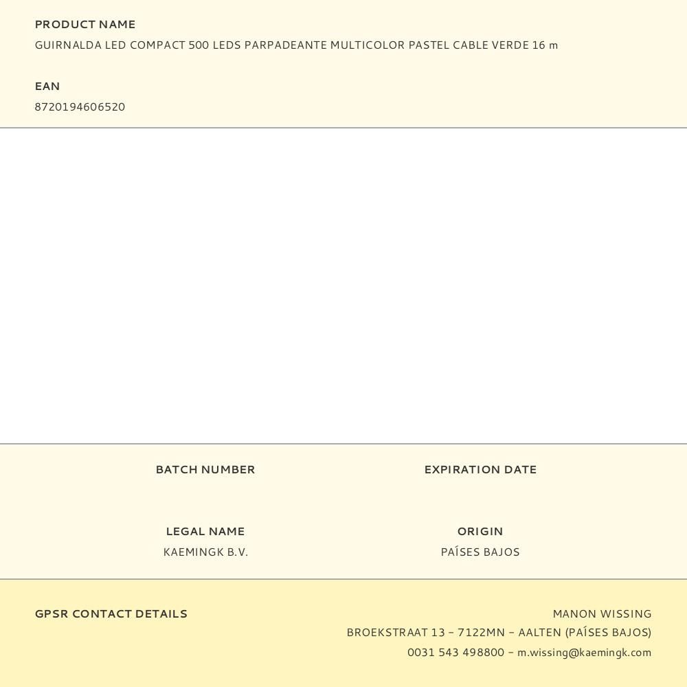 GUIRNALDA LED COMPACT 500 LEDS PARPADEANTE MULTICOLOR PASTEL CABLE VERDE 16 m gallery 4