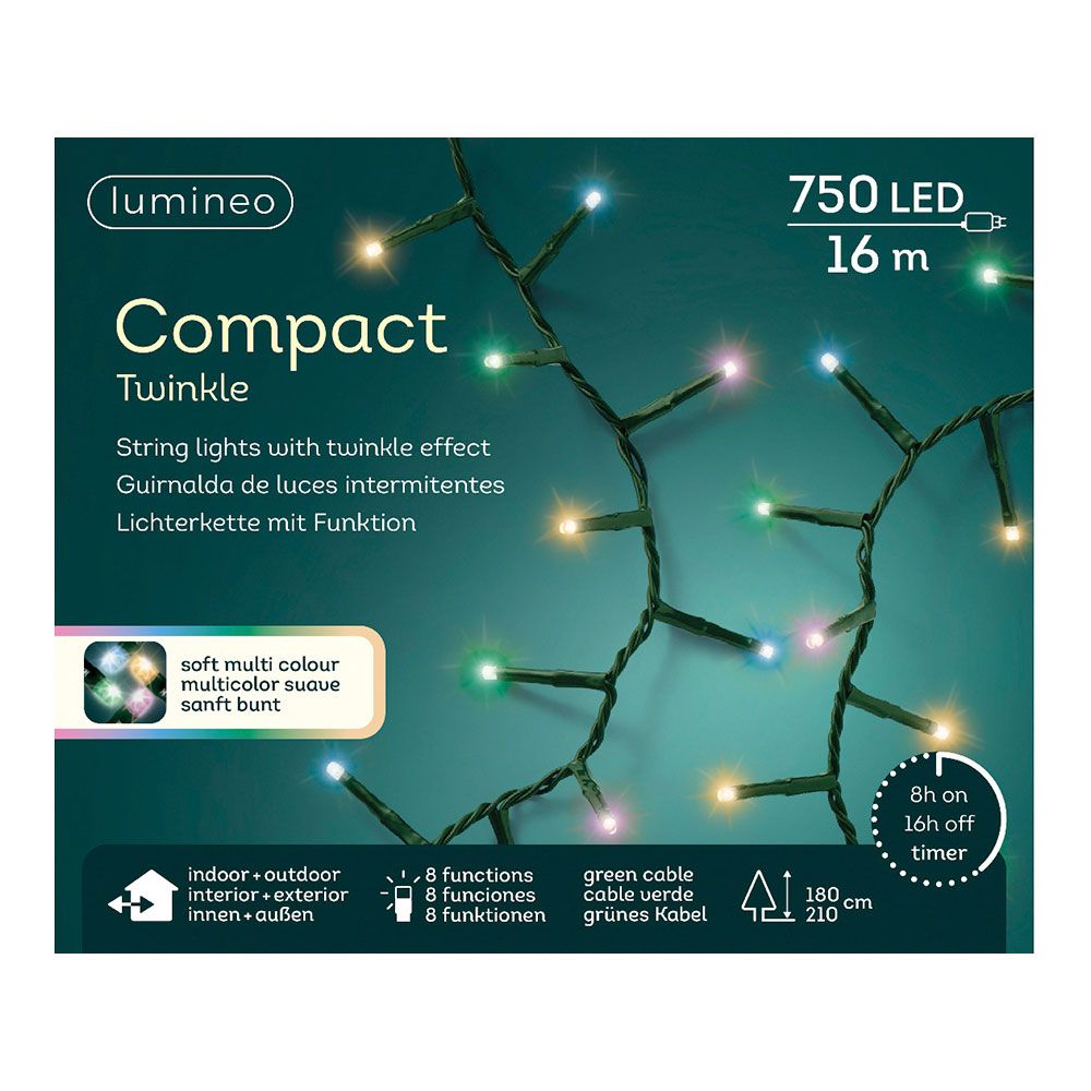 GUIRNALDA LED COMPACT 750 LEDS, MULTIFUNCIÓN, MULTICOLOR PASTEL, EXTERIOR, 16 m gallery 3