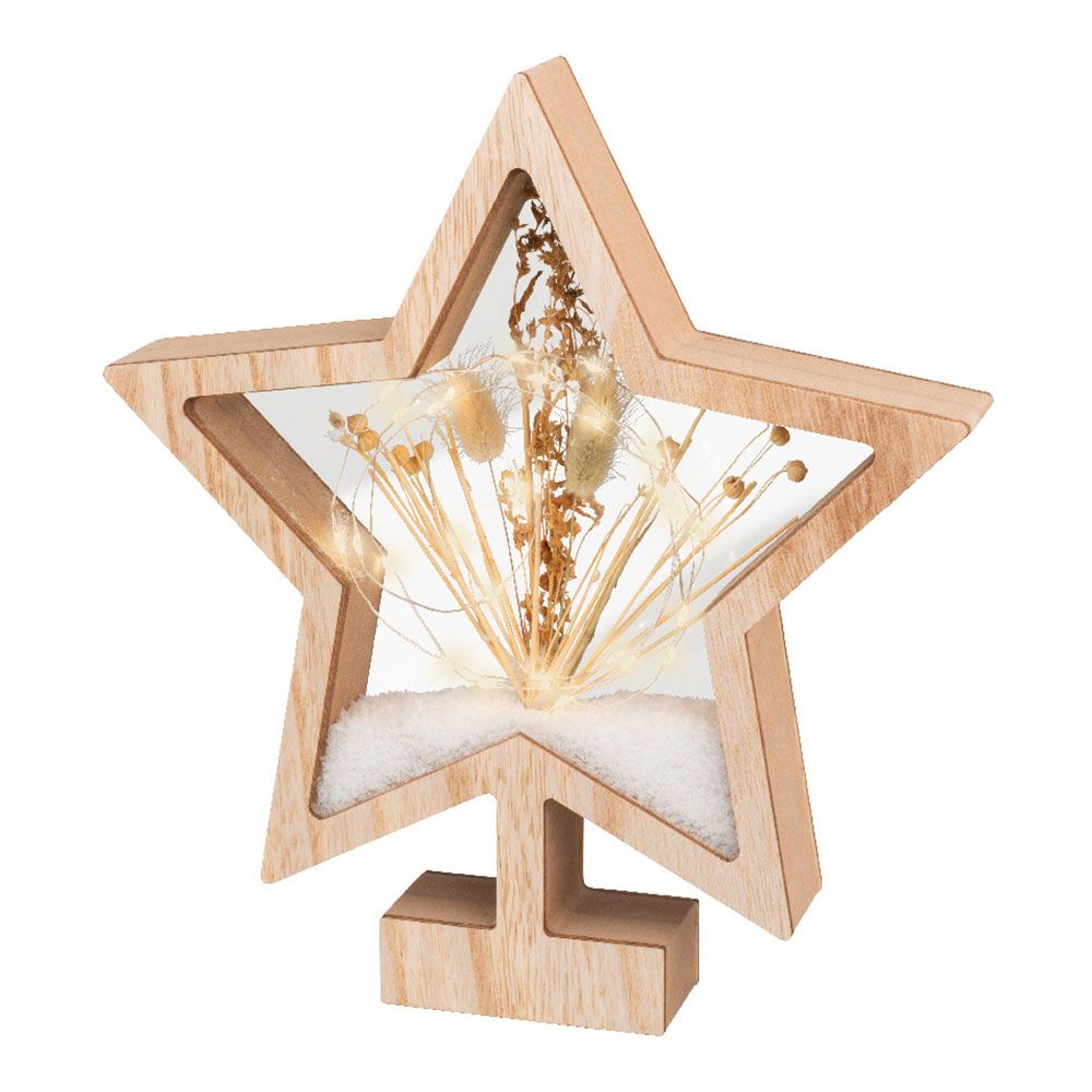 ESTRELLA DE MADERA CON MICROLEDS 4x26x28cm 25 LEDS gallery 0