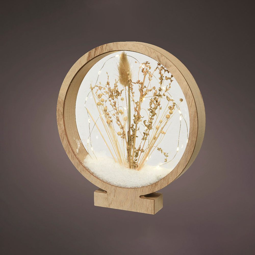 CÍRCULO DE MADERA CON MICROLEDS 25 LEDS - 4,30 x 25 x 27,5 cm