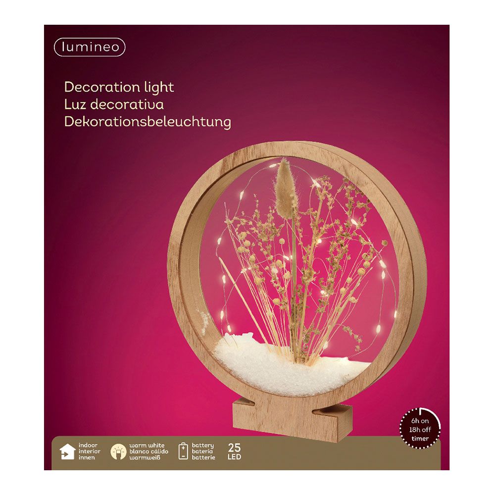 CÍRCULO DE MADERA CON MICROLEDS 25 LEDS - 4,30 x 25 x 27,5 cm gallery 1