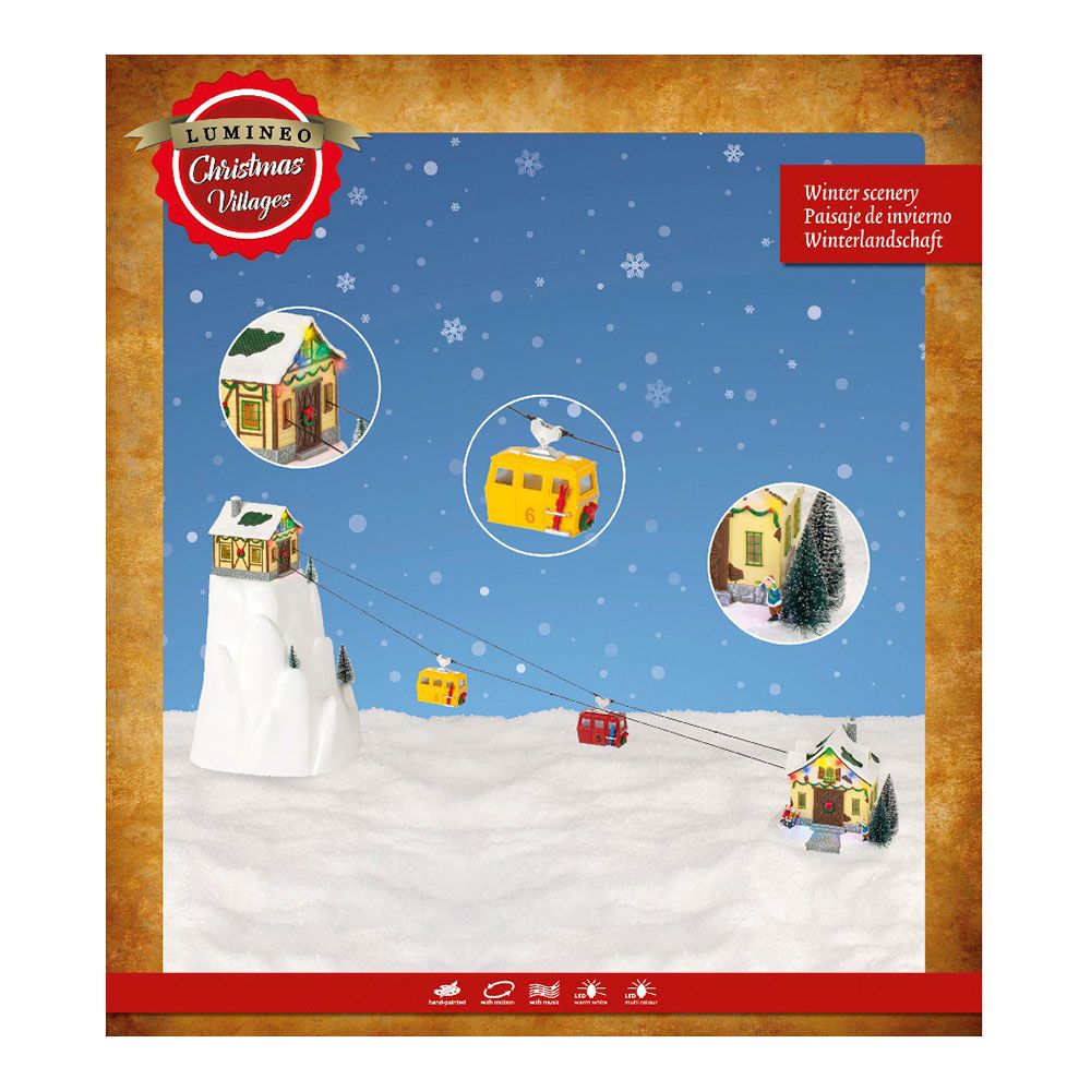 ESCENA NAVIDEÑA AVENTURAS EN LA NIEVE 31,5x32,5x53cm 16 LEDS gallery 1