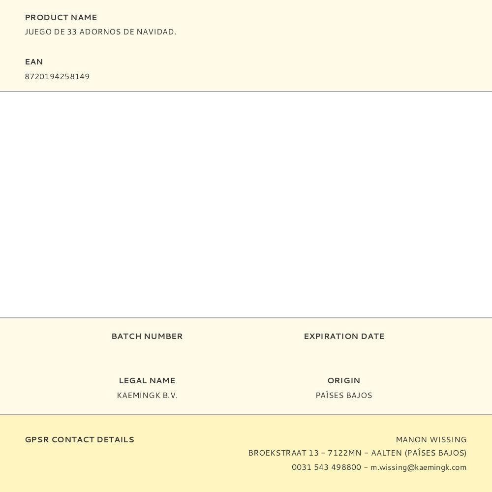 JUEGO DE 33 ADORNOS DE NAVIDAD. gallery 0