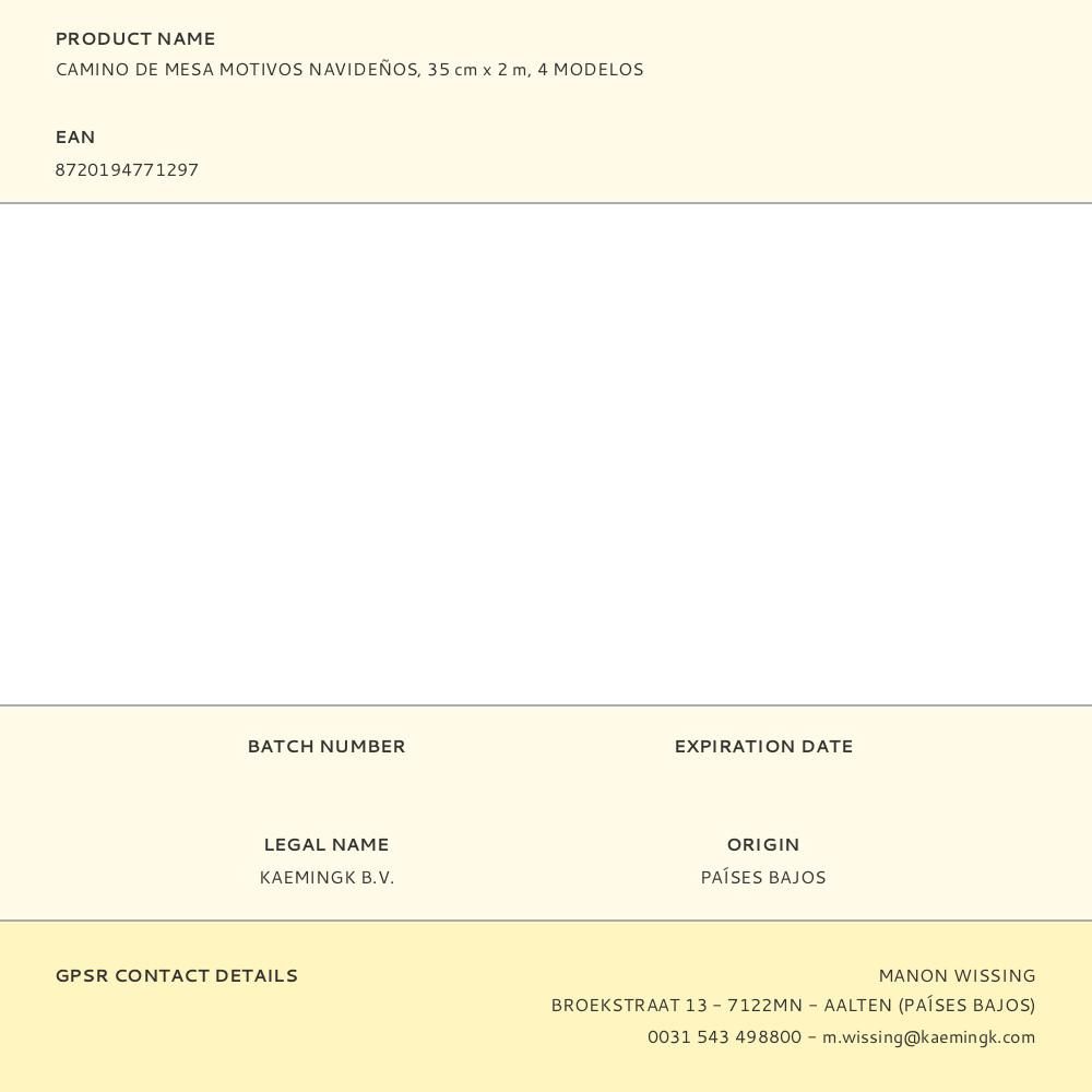 CAMINO DE MESA MOTIVOS NAVIDEÑOS, 35 cm x 2 m, 4 MODELOS gallery 0