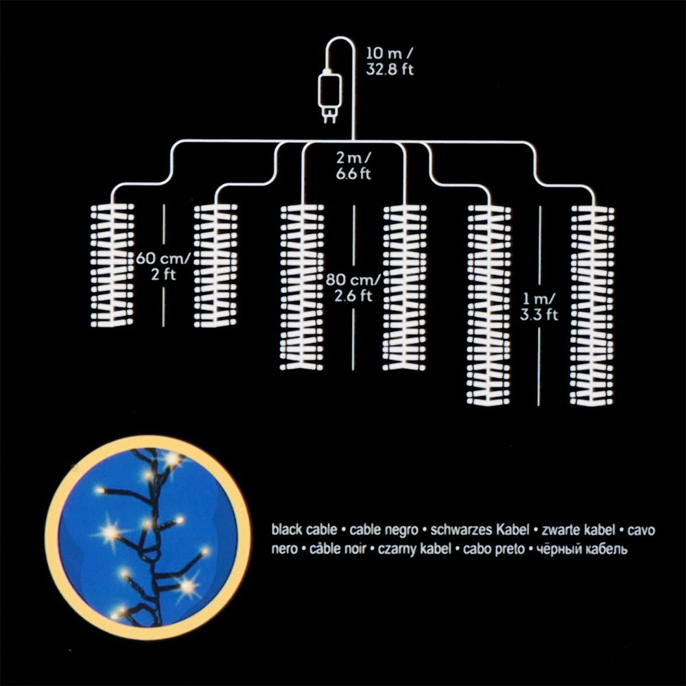 CORTINA CASCADA PARA ÁRBOL, MULTIFUNCIÓN, ORO SUAVE, 480 LEDS, 2 m gallery 0