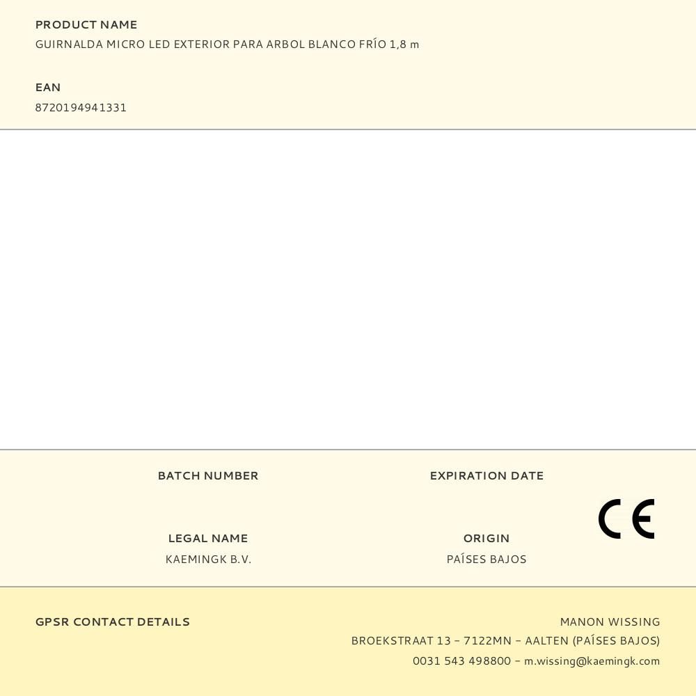 GUIRNALDA MICRO LED EXTERIOR PARA ARBOL BLANCO FRÍO 1,8 m gallery 4