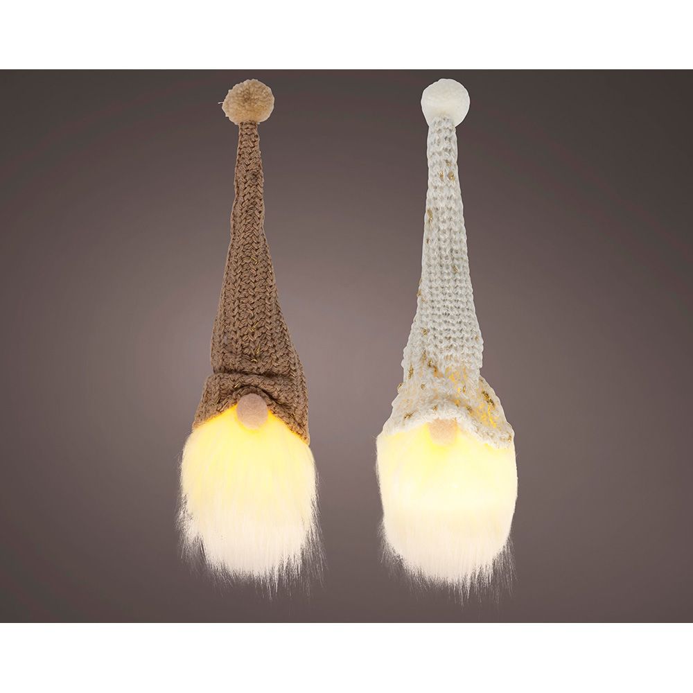 ADORNO COLGANTE GNOMO CON LUZ CÁLIDA FIJA Ø6 x 20 cm, COLORES SURTIDOS gallery 0