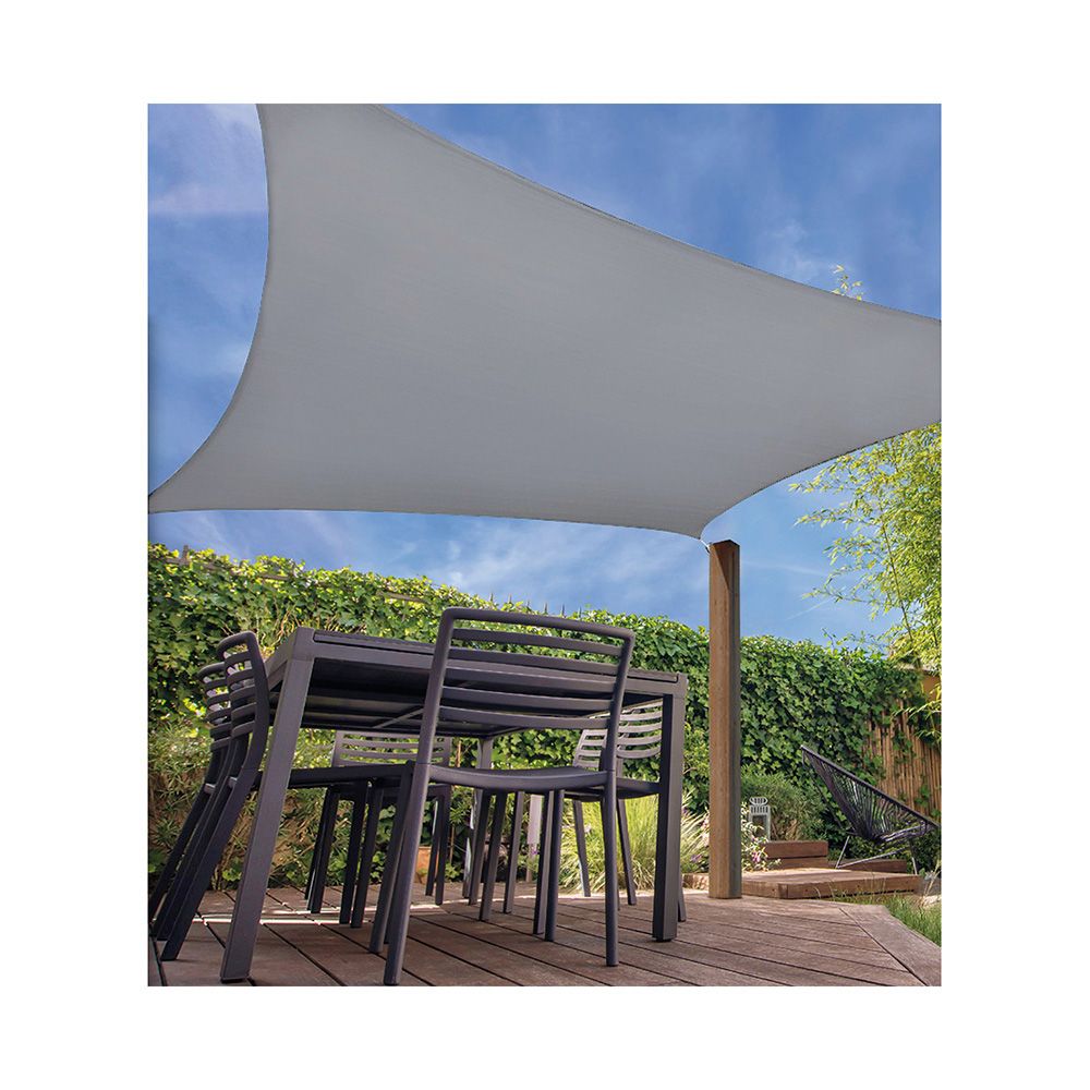 TOLDO VELA CUADRADO COLOR: GRIS CLARO 5 x 5 m