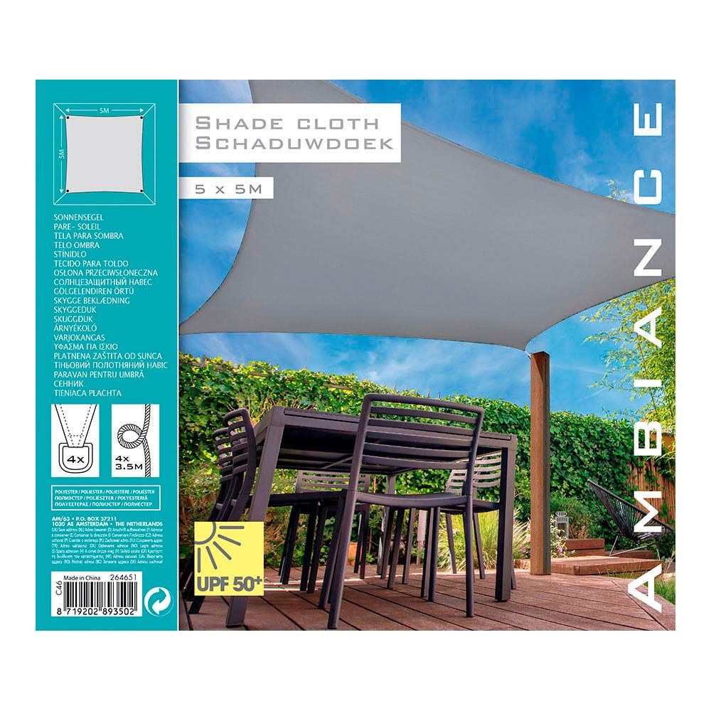 TOLDO VELA CUADRADO COLOR: GRIS CLARO 5 x 5 m gallery 0