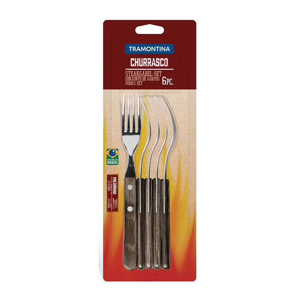 TENEDOR DE MESA JUMBO POLYWOOD CASTAÑO 20,5 cm 6 uds gallery 0