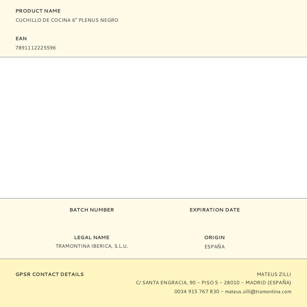 CUCHILLO COCINA PLENUS NEGRO 152,4 mm gallery 4