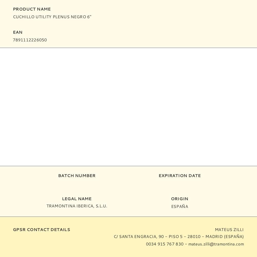 CUCHILLO UTILITY PLENUS NEGRO 153 mm gallery 3