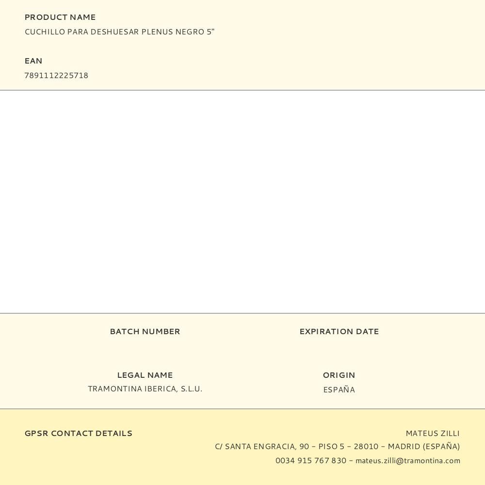 CUCHILLO PARA DESHUESAR PLENUS NEGRO 127 mm gallery 3