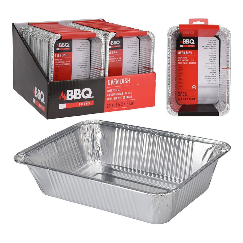 BANDEJA DE ALUMINIO, JUEGO 4 unidades, 22 x 15,5 x 4,5 cm