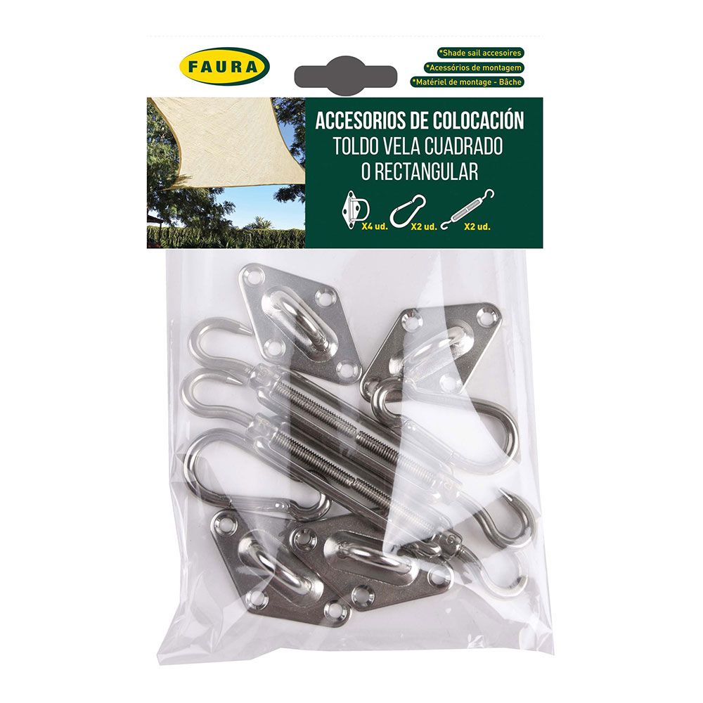 ACCESORIOS DE COLOCACIÓN, PARA TOLDO VELA CUADRADO O RECTANGULAR