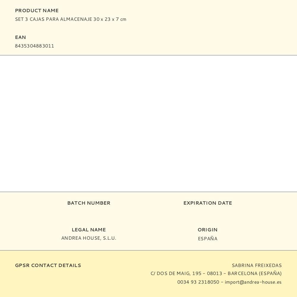 SET 3 CAJAS PARA ALMACENAJE 30 x 23 x 7 cm gallery 1