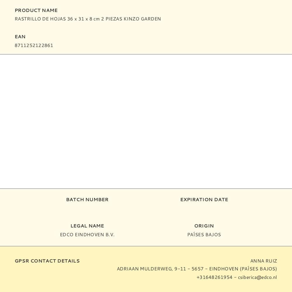 RASTRILLO DE HOJAS 36 x 31 x 8 cm 2 uds gallery 2