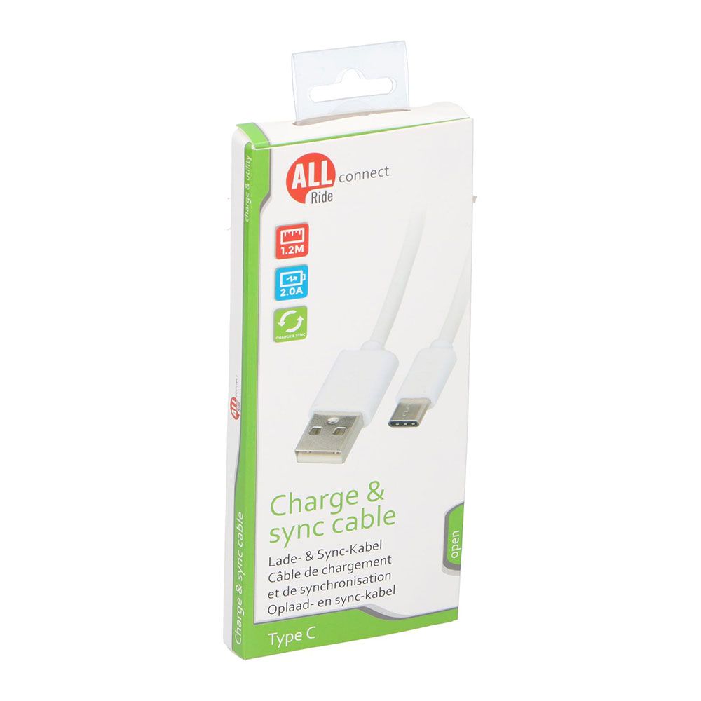 CABLE USB-A A USB-C 1,2 m BLANCO gallery 0