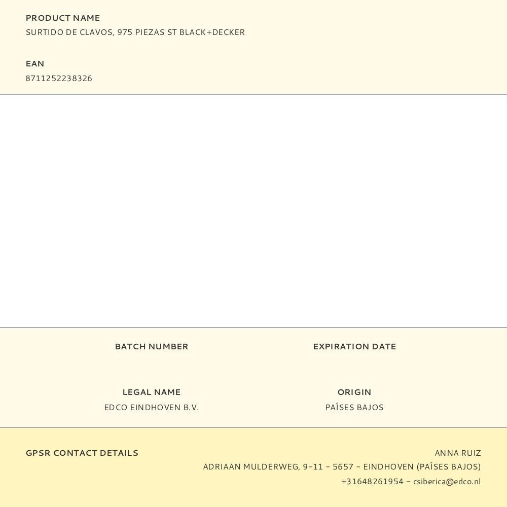 SURTIDO DE CLAVOS, 975 PIEZAS ST BLACK+DECKER gallery 2