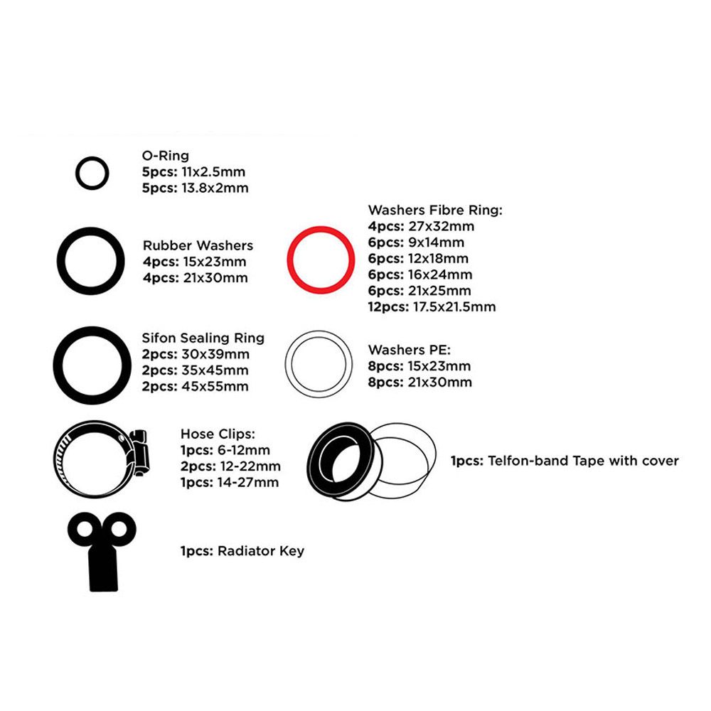 SURTIDO DE JUNTAS, ARANDELAS Y ABRAZADERAS, 86 PIEZAS ASS BLACK+DECKER gallery 1