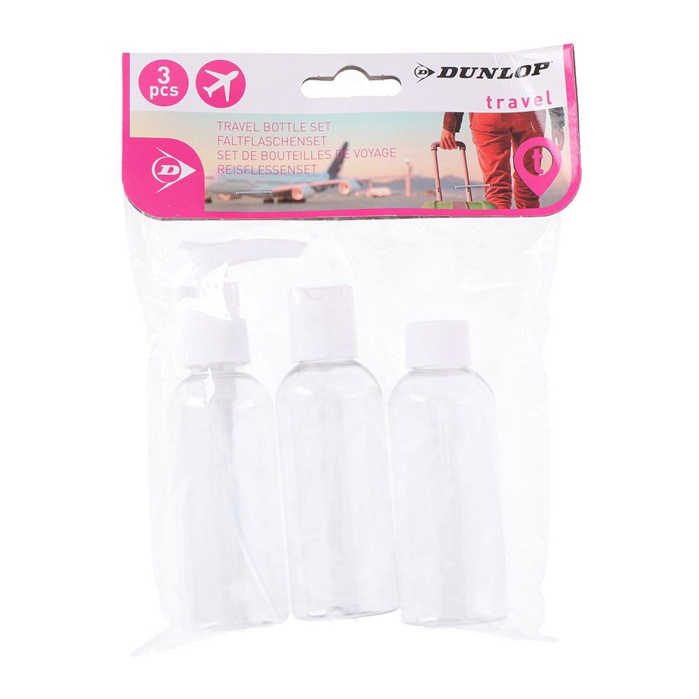PACK RECIPIENTES PARA EQUIPAJE DE CABINA AVIÓN 3 PIEZAS 3 x 80 ml DUNLOP TRAVEL gallery 0