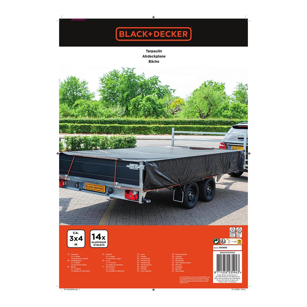 LONA NEGRA PARA REMOLQUE, MEDIDAS: 3x4m. BLACK+DECKER gallery 3