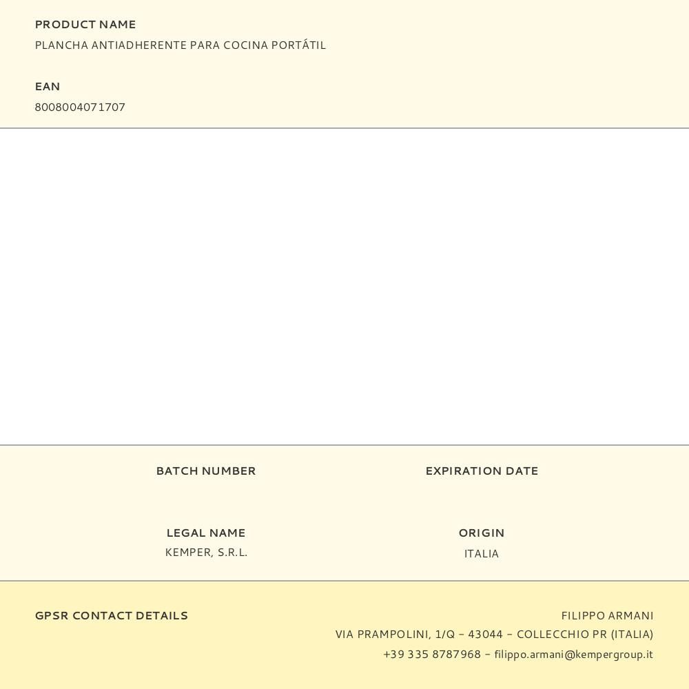 PLANCHA ANTIADHERENTE PARA COCINA PORTÁTIL gallery 2