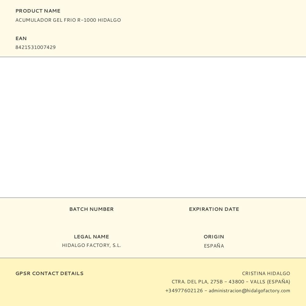 ACUMULADOR DE GEL FRÍO, R1000, 22 × 11 × 5 cm gallery 0